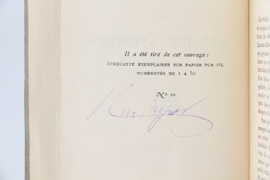 RYNER : Les paraboles cyniques - Autographe - Edition-Originale.com