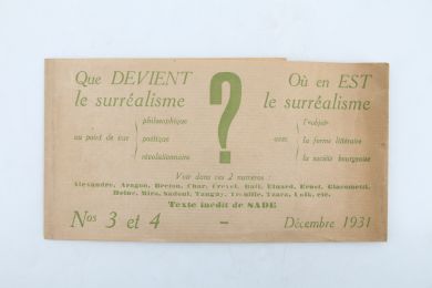 SADE : Bande annonce pour les N°3 et 4 de la revue Le surréalisme au service de la révolution - Edition Originale - Edition-Originale.com