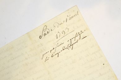 SADE : Lettre autographe inédite signée du Marquis de Sade, alors en liberté, au commencement de la Terreur - Autographe, Edition Originale - Edition-Originale.com