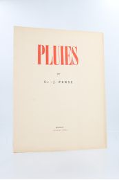 SAINT-JOHN PERSE : Pluies - Edition Originale - Edition-Originale.com