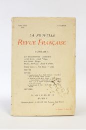 SCHLUMBERGER : Considérations in La Nouvelle Revue française n°1 de l'année 1909 - Le premier numéro de cette considérable revue - Erste Ausgabe - Edition-Originale.com