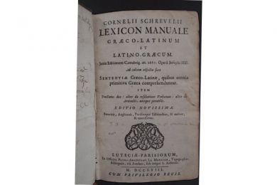 SCHREVEL : Lexicon Manuale graeco - latinum et latino - graecum - Edition-Originale.com