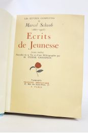 SCHWOB : Ecrits de jeunesse (essais inédits) - Edition Originale - Edition-Originale.com