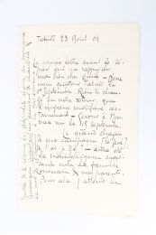 SEGALEN : Lettre autographe signée adressée à Emile Mignard : 