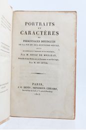 SENAC DE MEILHAN : Portraits et caractères de personnages distingués de la fin du dix-huitième siècle suivis de pièces sur l'histoire et la politique  - Erste Ausgabe - Edition-Originale.com