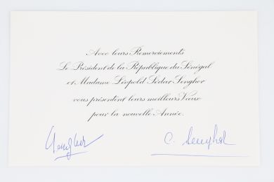 SENGHOR : Carte de Voeux du Président du Sénégal Léopold Sédar Senghor qu'il a signée avec sa femme - Libro autografato, Prima edizione - Edition-Originale.com
