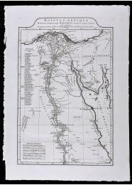 DESCRIPTION DE L'EGYPTE.  Carte dépliante de l'Egypte nommée dans le pays Missir, par le Sieur d'Anville de l'Académie Royale des Belles Lettres et de celle des Sciences de Petersbourg, secrétaire de S.A.S. Mgr le Duc d'Orléans, 1765.  - Erste Ausgabe - Edition-Originale.com