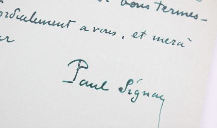 SIGNAC : Bristol autographe signé remerciant son correspondant pour la critique bienveillante de son dernier tableau - Signed book, First edition - Edition-Originale.com