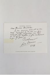 SIMENON : Carte autographe signée de Georges Simenon adressée à Monsieur Handwerk - Signiert, Erste Ausgabe - Edition-Originale.com