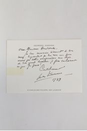 SIMENON : Carte autographe signée de Georges Simenon adressée à Monsieur Handwerk - Signed book, First edition - Edition-Originale.com