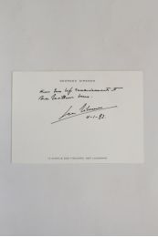 SIMENON : Carte autographe signée de Georges Simenon - Libro autografato, Prima edizione - Edition-Originale.com