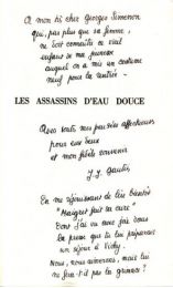 SIMENON : Les assassins d'eau douce - Autographe, Edition Originale - Edition-Originale.com