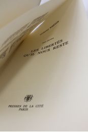 SIMENON : Les libertés qu'il nous reste - First edition - Edition-Originale.com