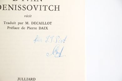 SOLJENITSYNE : Une journée d'Ivan Denissovitch - Signed book - Edition-Originale.com