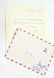 SOLLERS : Lettre autographe signée adressée à Jani Brun - Signiert, Erste Ausgabe - Edition-Originale.com