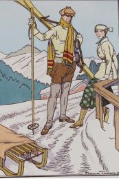 A Chamonix. Costume d'homme et de femme pour les Sports d'hiver (pl.2, La Gazette du Bon ton, 1912-1913 n°2) - Prima edizione - Edition-Originale.com