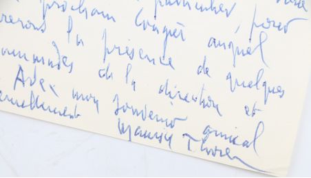 THOREZ : Lettre autographe datée et signée félicitant son camarade le docteur Pierre Frumusan pour son activité : 
