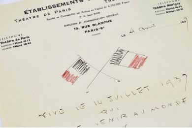 TOURNEUR : Lettre autographe signée adressée à Carlo Rim le félicitant pour la naissance de son fils - Signiert, Erste Ausgabe - Edition-Originale.com