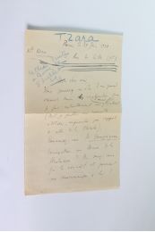 TZARA : Lettre autographe signée sur Arthur Rimbaud - Signed book, First edition - Edition-Originale.com