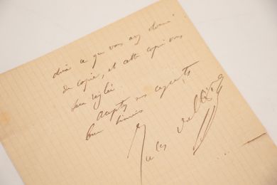 VALLES : Lettre autographe datée et signée à propos d'une demande d'article : 