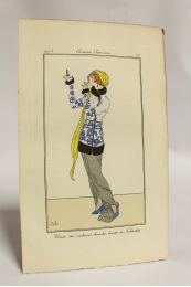 Costumes parisiens. Veste de velours brochée, bordée de Konbiskey (pl.117, Journal des Dames et des Modes, 1913 n°52) - First edition - Edition-Originale.com