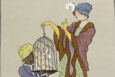 L'Amour en cage. Robe d'après-midi. (La Gazette du Bon ton, n°6. Juin 1914 - Planche 54: ) - Edition Originale - Edition-Originale.com