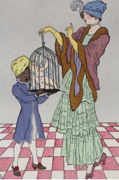 L'Amour en cage. Robe d'après-midi (pl.54, La Gazette du Bon ton, 1914 n°6) - Erste Ausgabe - Edition-Originale.com
