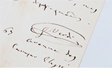 VERDI  : Lettre autographe signée à M. Wustemberg - First edition - Edition-Originale.com