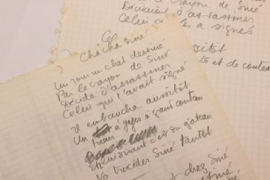 VIAN : Deux manuscrits autographes complets de Boris Vian dont un de la chanson inédite intitulée 