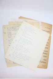 VIAN : Manuscrit autographe complet de toutes les versions de la chanson de Boris Vian intitulée  