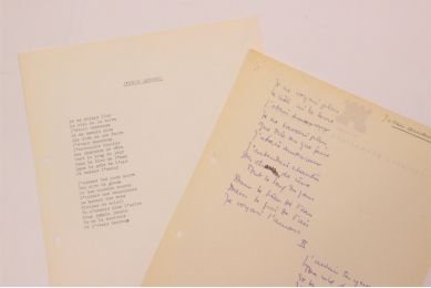 VIAN : Manuscrit autographe complet de la chanson de Boris Vian intitulée 