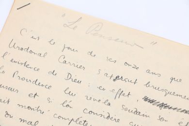 VIAN : Ronéotype avec titre autographe du manuscrit complet de la nouvelle : Le Penseur - Signiert, Erste Ausgabe - Edition-Originale.com