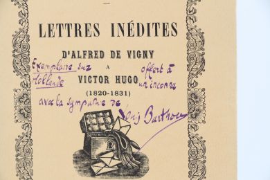 VIGNY : Lettres inédites d'Alfred de Vigny à Victor Hugo (1820-1831) - Edition Originale - Edition-Originale.com