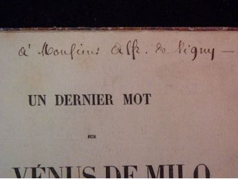 VIGNY : Un dernier mot sur la Vénus de Milo - Libro autografato, Prima edizione - Edition-Originale.com