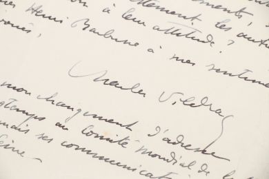 VILDRAC : Lettre autographe datée et signée à propos de la constitution d'une Ligue Internationale des écrivains contre le fascisme - Signiert, Erste Ausgabe - Edition-Originale.com