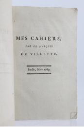 VILLETTE : Mes cahiers - Erste Ausgabe - Edition-Originale.com