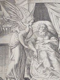 Angelus in somnis alia discedere terra Iussit, ad herodis nec remeare domum. (Math. 2.12). Gravure originale du XVIIe siècle - Prima edizione - Edition-Originale.com