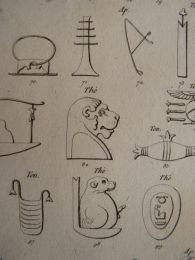Voyage dans la Basse et Haute Egypte : Caractères hiéroglyphiques pris dans différens temples d'Egypte. (Planche 114).<br /> - Edition Originale - Edition-Originale.com