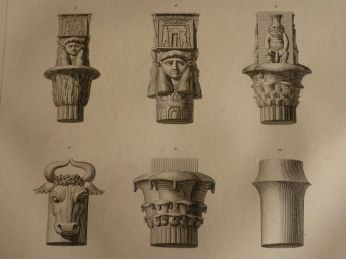 Voyage dans la Basse et Haute Egypte : Divers Chapiteaux de colonnes égyptiennes. (Planche 60).<br /> - Edition Originale - Edition-Originale.com