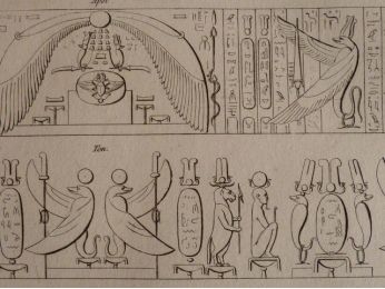 Voyage dans la Basse et Haute Egypte : Frises emblématiques de différents temples égyptiens. (Planche 117).<br /> - First edition - Edition-Originale.com