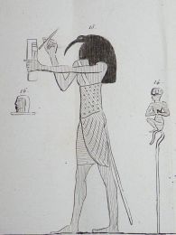 Voyage dans la Basse et Haute Egypte : Tableau hiéroglyphique, extrait d'un manuscrit Egyptien. (Planche 141).<br /> - First edition - Edition-Originale.com