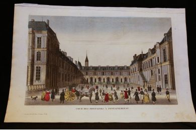 Vue d'optique - Cour des Fontaines à Fontainebleau - First edition - Edition-Originale.com