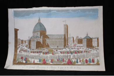 Vue d'optique - La grande procession de Florence, le jour de la fête de Dieu.  - Prima edizione - Edition-Originale.com