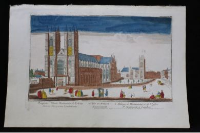 Vue d'optique - L'Abbaye de Westminster et de l'Eglise Sainte Marguerite à Londres - Erste Ausgabe - Edition-Originale.com