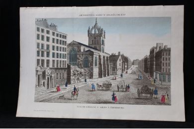Vue d'optique - Vue de l'église St Giles à Édimbourg.  - Prima edizione - Edition-Originale.com