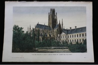 Vue d'optique - Vue de l'église St Ouen à Rouen prise du jardin des plantes - Prima edizione - Edition-Originale.com