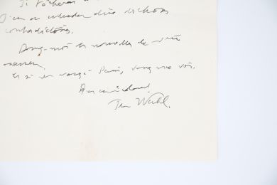 WAHL : Lettre autographe signée adressée à Marc Barbezat : 