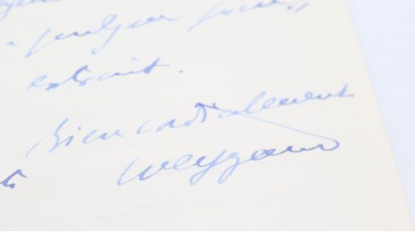 WEYGAND : Lettre autographe datée et signée à propos de sa préface à L'empire oublié de Georges Delamare publié en 1935 chez Hachette : 