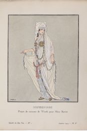 WORTH : Sophonisbe. Projet de costume de Worth pour Mme Bartet (pl.5, La Gazette du Bon ton, 1914 n°1) - Prima edizione - Edition-Originale.com