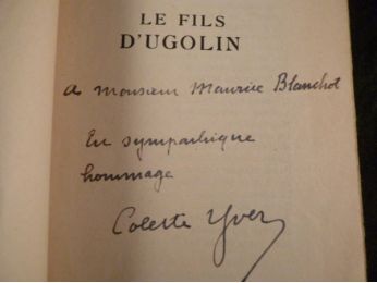 YVER : Le fils d'Ugolin - Autographe, Edition Originale - Edition-Originale.com